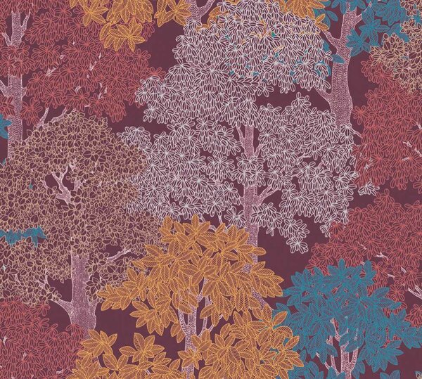 A.S. Création | Vliesová tapeta na zeď AP Floral Impression 37753-3 | 0,53 x 10,05 m | vícebarevná, fialová, žlutá