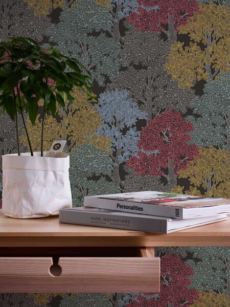 A.S. Création | Vliesová tapeta na zeď AP Floral Impression 37753-2 | 0,53 x 10,05 m | vícebarevná, černá