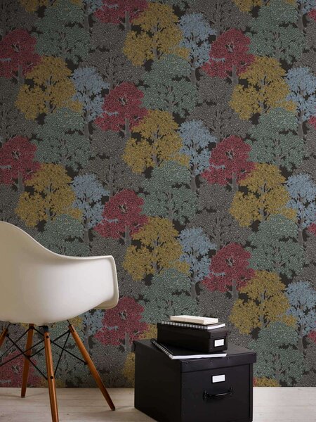 A.S. Création | Vliesová tapeta na zeď AP Floral Impression 37753-2 | 0,53 x 10,05 m | vícebarevná, černá
