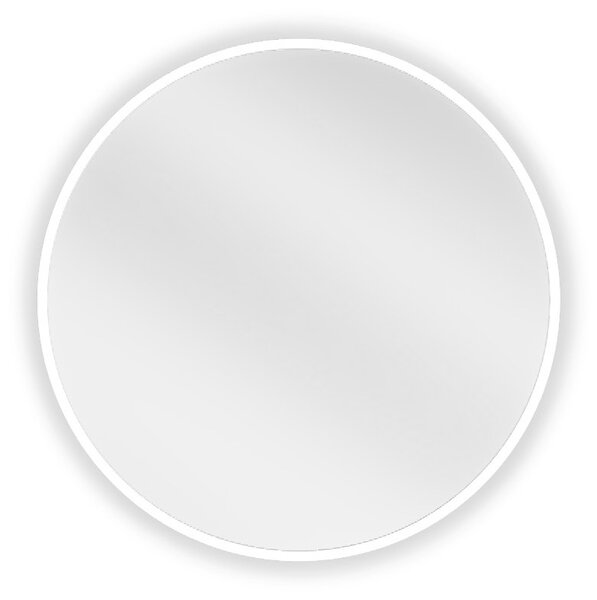 Mexen Loft, kulaté koupelnové zrcadlo 30 cm, barva rámu bílá, 9850-030-030-000-20