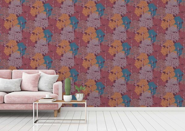 A.S. Création | Vliesová tapeta na zeď AP Floral Impression 37753-3 | 0,53 x 10,05 m | vícebarevná, fialová, žlutá