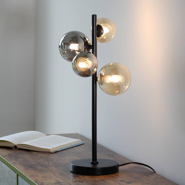 Paul Neuhaus Stolní lampa Popsicle, sklo, výška 48 cm, G9, Černá, Obývací pokoj / jídelna, kov, Moderní