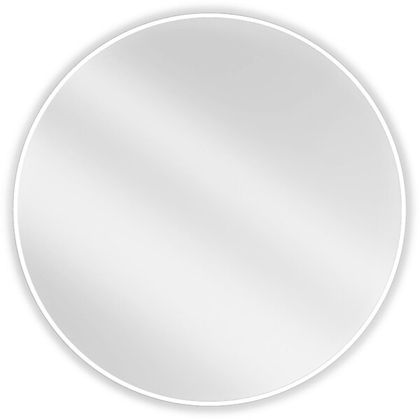 Mexen Loft, kulaté koupelnové zrcadlo 90 cm, barva rámu bílá, 9850-090-090-000-20