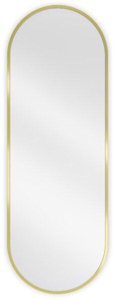Mexen Loft, oválné koupelnové zrcadlo 100 x 35 cm, barva rámu zlatá lesklá, 9851-100-035-000-50