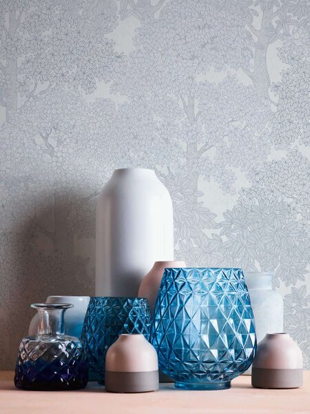 A.S. Création | Vliesová tapeta na zeď AP Floral Impression 37753-6 | 0,53 x 10,05 m | bílá, šedá