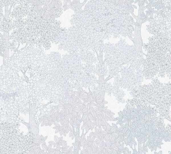 A.S. Création | Vliesová tapeta na zeď AP Floral Impression 37753-6 | 0,53 x 10,05 m | bílá, šedá