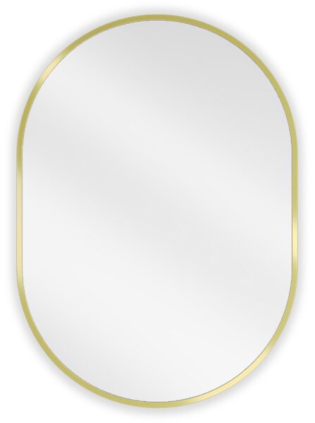 Mexen Loft, oválné koupelnové zrcadlo 70 x 50 cm, barva rámu zlatá lesklá, 9851-070-050-000-50