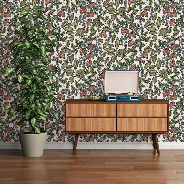 A.S. Création | Vliesová tapeta na zeď AP Floral Impression 37754-5 | 0,53 x 10,05 m | zelená, vícebarevná, bílá, černá
