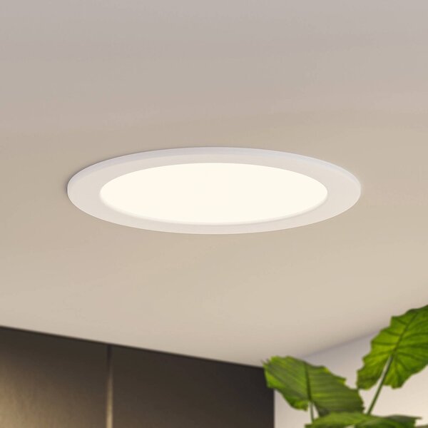 PRIOS Prios LED vestavné svítidlo Cadance, bílé, 22 cm, sada 10 ks,, stmívatelný, Bílá / opál, Koupelna, Hliník, Moderní, Zapuštěné kulaté