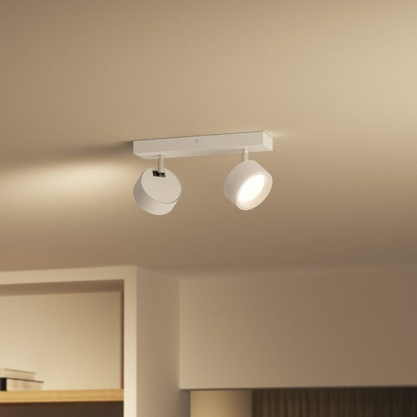 Philips Bracia LED stropní bodové osvětlení dvouramenné, bílé, Bílá / opál, Obývací pokoj / jídelna, Hliník, Moderní