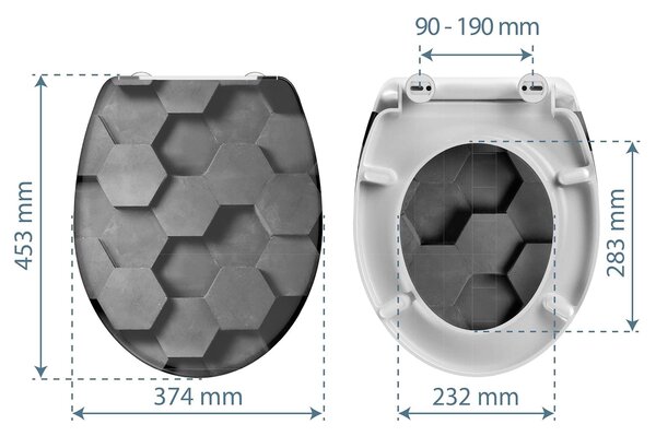 Eisl Sanitär WC prkénko Duroplast Soft Close Hexagons 82392