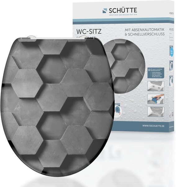 Eisl Sanitär WC prkénko Duroplast Soft Close Hexagons 82392