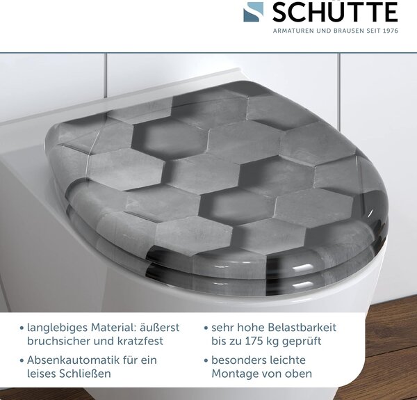Eisl Sanitär WC prkénko Duroplast Soft Close Hexagons 82392