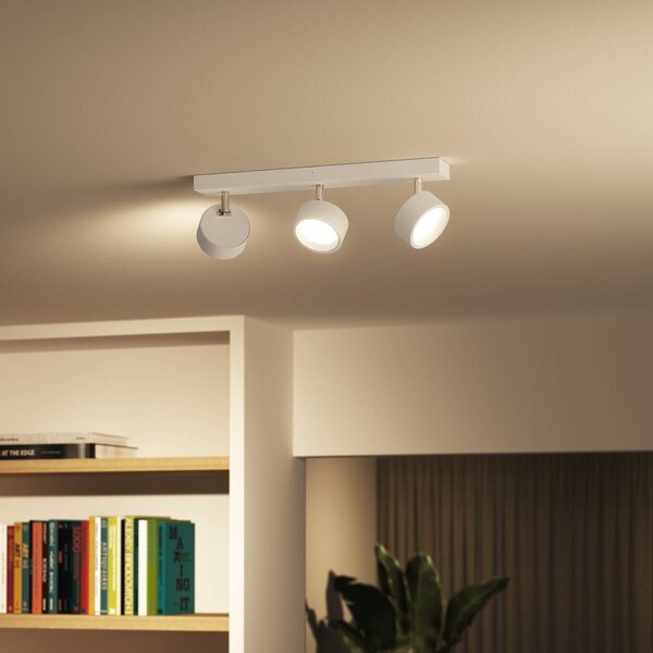 Philips Bracia LED stropní bodové osvětlení tříramenné, bílé, Bílá / opál, Obývací pokoj / jídelna, Hliník, Moderní