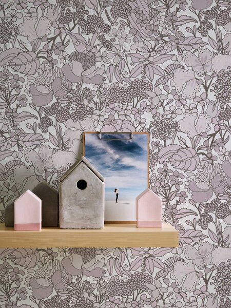 A.S. Création | Vliesová tapeta na zeď AP Floral Impression 37756-5 | 0,53 x 10,05 m | bílá, hnědá, šedá
