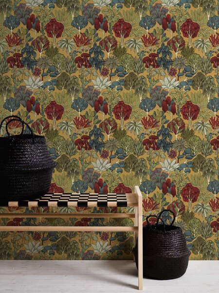 A.S. Création | Vliesová tapeta na zeď AP Floral Impression 37757-1 | 0,53 x 10,05 m | vícebarevná, žlutá