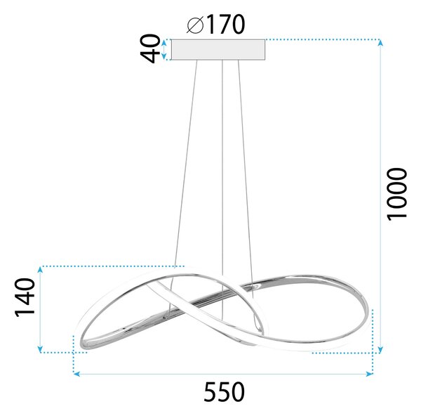 Toolight Toolight, LED stropní svítidlo, neutrální světlo 4000K, 32W, APP1601-CP, zlatá lesklá, OSW-05478