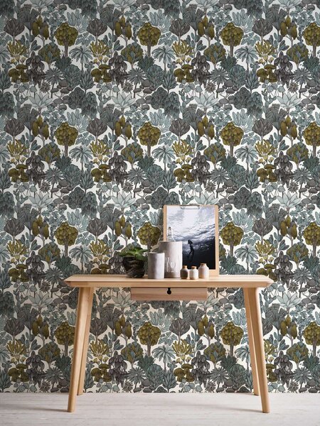 A.S. Création | Vliesová tapeta na zeď AP Floral Impression 37757-3 | 0,53 x 10,05 m | vícebarevná, modrá, bílá