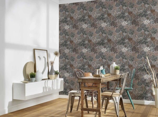 A.S. Création | Vliesová tapeta na zeď AP Floral Impression 37757-4 | 0,53 x 10,05 m | vícebarevná, béžová, šedá
