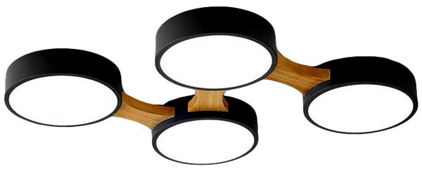 Toolight - LED stropní svítidlo 4-bodové APP210-3CPR, černá-hnědá, OSW-08469