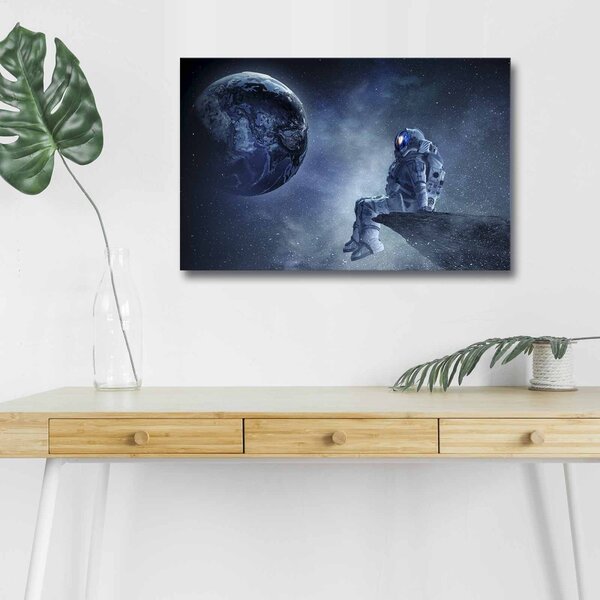 Wallity Obraz s LED osvětlením ASTRONAUT VE VESMÍRU II 45 x 70 cm