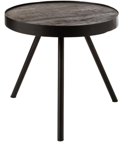 Tmavě hnědý mangový odkládací stolek J-Line Keir 45 cm