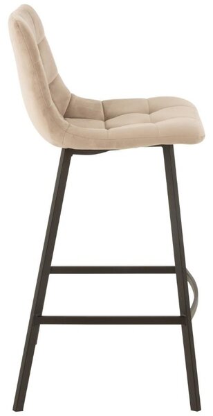 Béžová sametová barová židle J-line Morgy 69 cm
