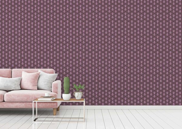 A.S. Création | Vliesová tapeta na zeď AP Jungle Chic 37707-3 | 0,53 x 10,05 m | bílá, fialová, černá, růžová