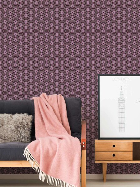 A.S. Création | Vliesová tapeta na zeď AP Jungle Chic 37707-3 | 0,53 x 10,05 m | bílá, fialová, černá, růžová