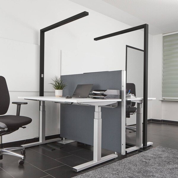 Arcchio LED kancelářská stojací lampa Jolinda, černá, 4000K, senzor, stmívatelný, Černá, Pracovna / kancelář, Hliník, Moderní