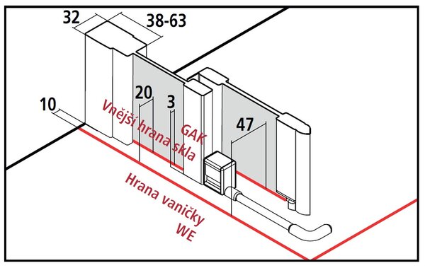 Čtvercový sprchový kout Kermi Cada XS 90x90 cm - E2R 09020 PVK+E2L 09020 PVK