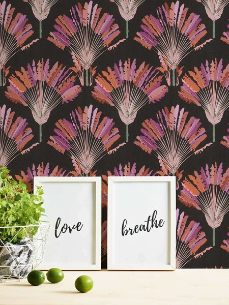 A.S. Création | Vliesová tapeta na zeď AP Jungle Chic 37708-3 | 0,53 x 10,05 m | černá, oranžová, růžová