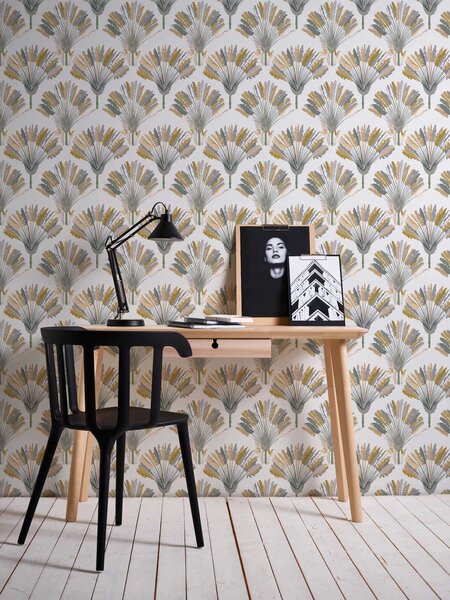 A.S. Création | Vliesová tapeta na zeď AP Jungle Chic 37708-4 | 0,53 x 10,05 m | bílá, béžová, hnědá, šedá