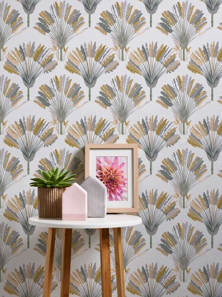 A.S. Création | Vliesová tapeta na zeď AP Jungle Chic 37708-4 | 0,53 x 10,05 m | bílá, béžová, hnědá, šedá