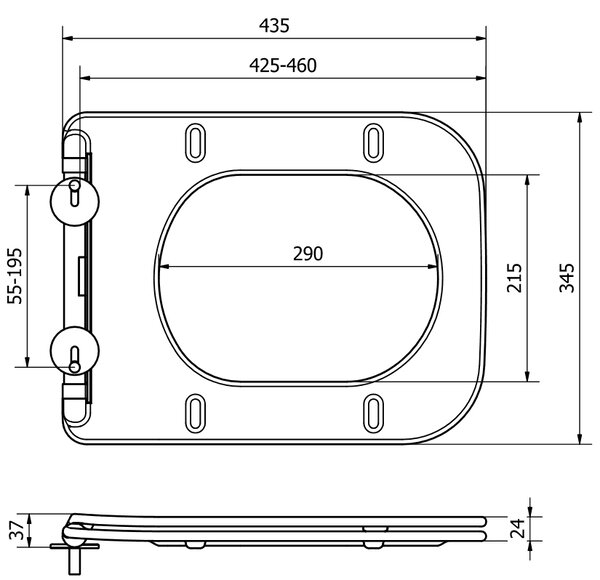 Mexen - WC sedátko SLIM DUROPLAST na wc mísu STELLA, MARGO (2134) | soft-close, 39090100