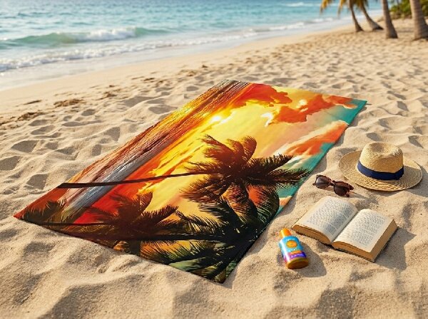 Rychleschnoucí XXL plážová osuška AURORIA barevná 150 x 210 cm, 100% mikrovlákno