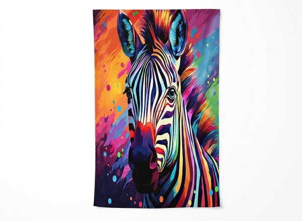 Rychleschnoucí XL plážová osuška ZEBRINA barevná 100 x 180 cm, 100% mikrovlákno