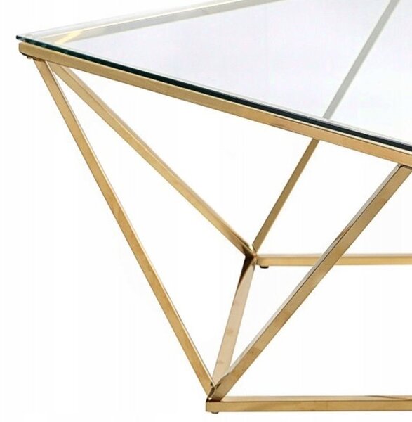Tutumi Tutumi, skleněný konferenční stolek Glamour 80x80x45 CS-14G, zlatá, KRZ-06585
