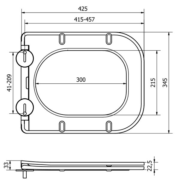 Mexen - WC sedátko SLIM DUROPLAST na wc mísu Teo, Elis (0801), soft-close, 39060100