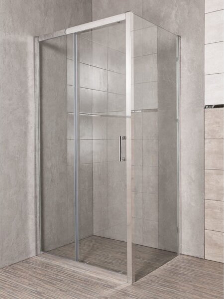 Novoterm Obdélníkový sprchový kout NV-Zoom 100x80 chrom/transparent - bez vaničky