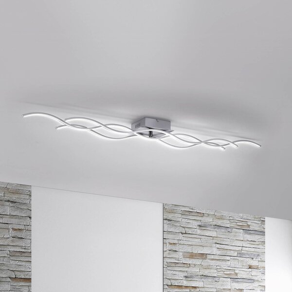 JUST LIGHT. GmbH LED stropní svítidlo Wave 3 000K 139,5x16cm ocelové, Hliník / šedá / zinek, Obývací pokoj / jídelna, Hliník, Moderní