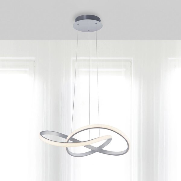 JUST LIGHT. GmbH Závěsné svítidlo LED Maria, 3stupňové stmívání, hliník, stmívatelný, Hliník / šedá / zinek, Ložnice, Hliník, Moderní