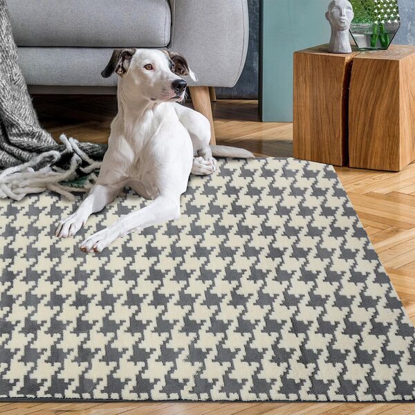 Tutumi Plyšový koberec 3D HOME Clover Pepitka Grey Rozměr (cm): 140 x 200