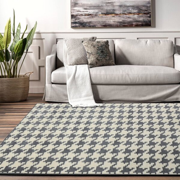 Tutumi Plyšový koberec 3D HOME Clover Pepitka Grey Rozměr (cm): 140 x 200