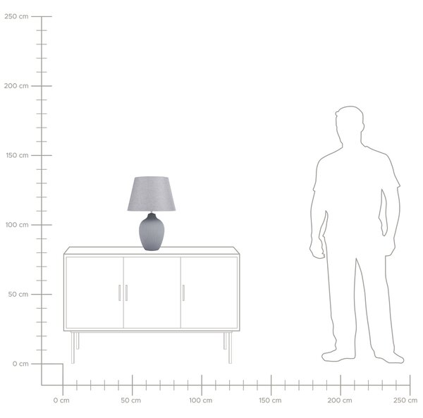 Stolní lampa FERGUS Keramika Šedá