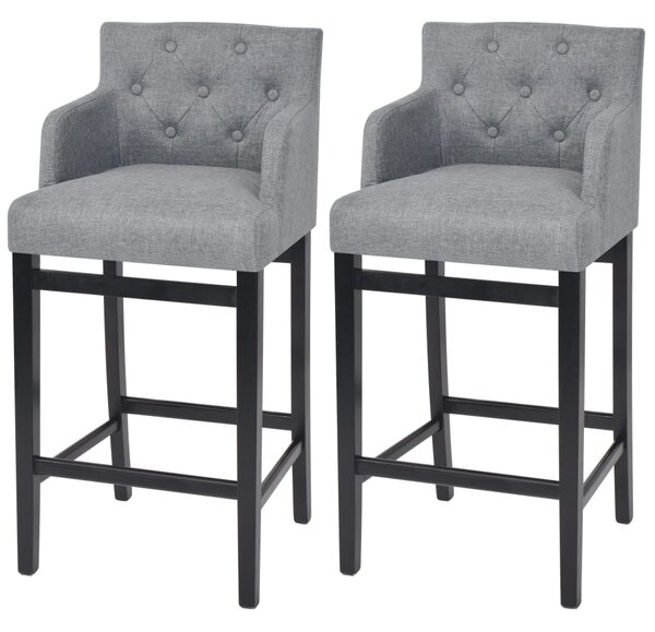 Barové stoličky 2 ks světle šedé textil