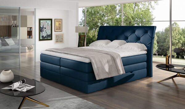 Eltap Čalouněná postel Mirabel s úložným prostorem Materiál a barva potahu: Mat Velvet 79 - tmavě modrá, Rozměr: 140x200