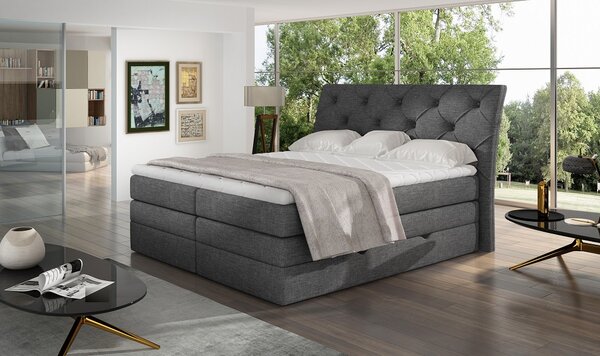 Eltap Čalouněná postel Mirabel s úložným prostorem Materiál a barva potahu: Mat Velvet 79 - tmavě modrá, Rozměr: 140x200