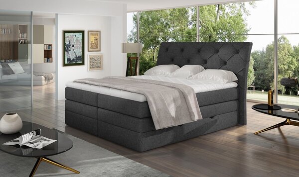 Eltap Čalouněná postel Mirabel s úložným prostorem Materiál a barva potahu: Mat Velvet 79 - tmavě modrá, Rozměr: 140x200