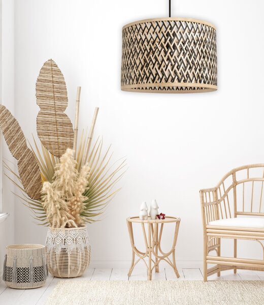 Toolight Natural, závěsné stropní svítidlo 1xE27 APP1543-1CP, přírodní hnědá, OSW-01800